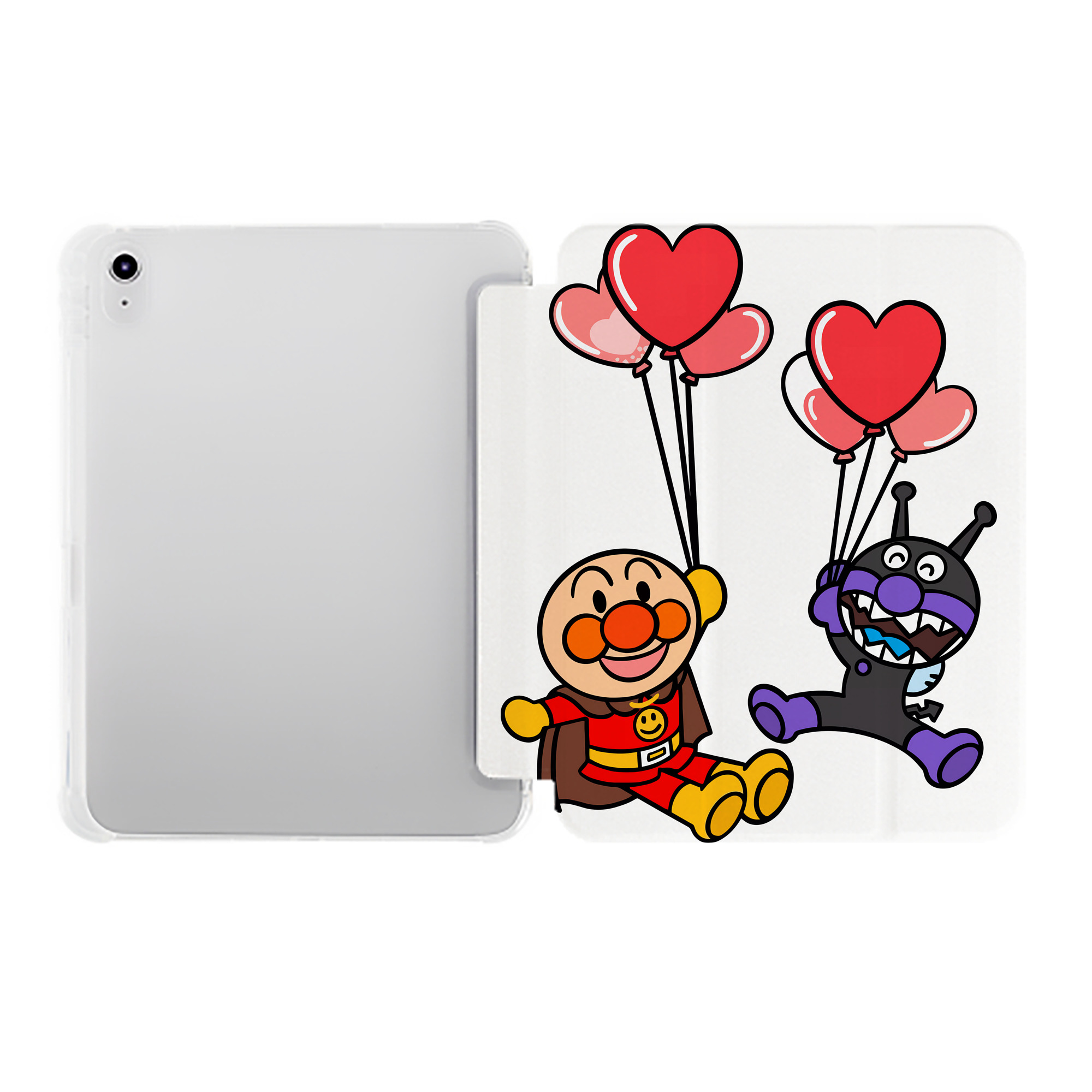 （画像用） アンパンマン Anpanman IPad ケース ペン収納付き 三つ折りスタンド PUレザー×シリコン 対応機種9.5/10.5/10.9インチ
